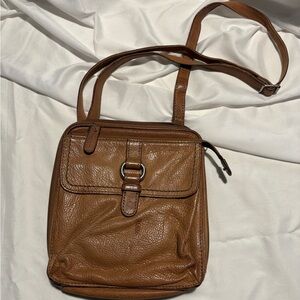 Vintage Fossil Brown Leather Crossbody purse